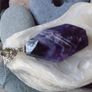 Amethyst pendant, Gemstone jewellery, Feb birthstone, Stainless steel chain, Jewellery, Gift Image 2