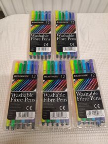 5 Packs Washable Fibre Pens