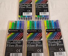 5 Packs Washable Fibre Pens