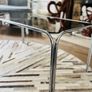 Vintage 1970s Space Age / Bauhaus Style Chrome & Smoked Glass Coffee Table Image 5