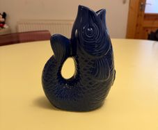 Vase, blue fish