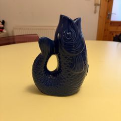 Vase, blue fish