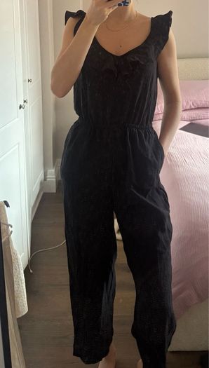 H&M black jumpsuit size 8 ruffle