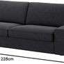 Ikea Kivik New Covers Anthracite Color . 3 Seater Cover . Chaise Lounge Cover. Footstool Cover Image 2