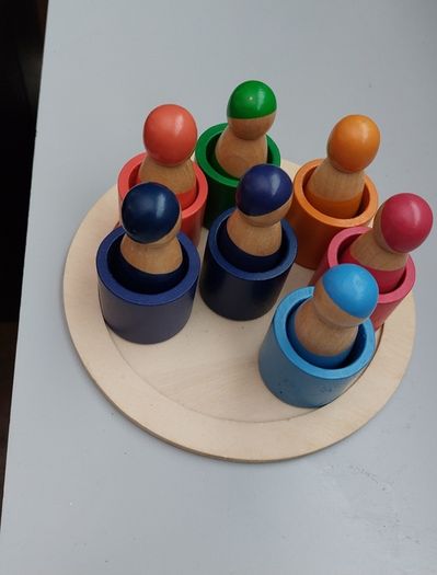 Wooden Toy Peg dolls (1507)(A3) mr 3