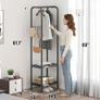 Metal Coat Stand, Small Coat Rack with Shelf and Hook, Freestanding Clothes Rail for Hallway, Bedroom, Office, Balcony, Small Space, Entrance (black) Image 4