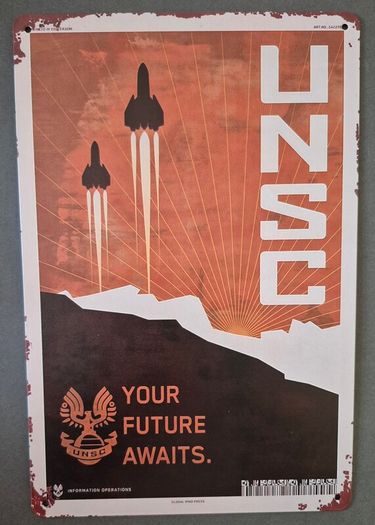 Vintage Style  Metal Sign. HALO, the master cheif.