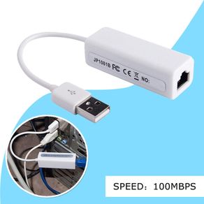 USB 2.0 Ethernet 10/100 M RJ45 Network Lan Adapter Card For Tablet White