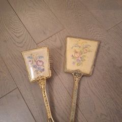 Vintage hairbrush and matching mirror