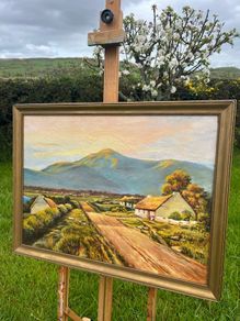 Oil painting rural landscape scene Donegal