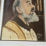Framed Vintage Oil Portrait of Saint Padre Pio Signed F. Feld '80 Image 3