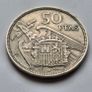 Spain 50 Pesetas 1957 Silver. F. Franco Image 2