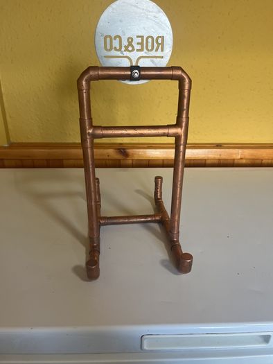 Irish whiskey Dublin. Roe& co display made from copper pipe