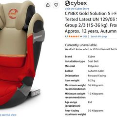 CYBEX Gold Solution S i-Fix Child's Car Seat