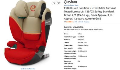 CYBEX Gold Solution S i-Fix Child's Car Seat