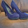 High Heels/Just Fab Anahi Blue And Teal Heels Suede And Teal Snake Skin Size 5 UK ..  38EU Womens Image 7
