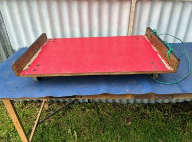 vintage wooden hand cart