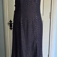 Navy and Gol Evening Dress, size 18 (small fitting)