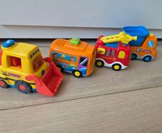 4x German VTech Toot Toot Drivers (Reisebus, Kipplaster ,Bagger, Feuerweh