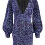 Tall Sequin Balloon Sleeve Plunge Mini Dress Image 3