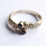 Vintage Solid 9ct Yellow Gold 375, Sapphire Ring - size P - 2,2g Image 4