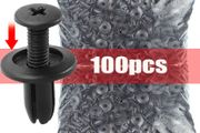 100pcs 8mm Plastic Rivets Fasteners Screw Car Bumper Fender Black Rivet Car Fastener Clips for Toyota Focus Kia Nissan Yamaha