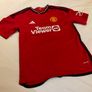 Manchester United Man UTD 23/24 2023 2024 Home Jersey Red Age 13 14 Like New Image 2