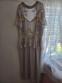 Stylish grey and lemon flower dress