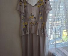 Stylish grey and lemon flower dress