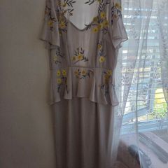 Stylish grey and lemon flower dress