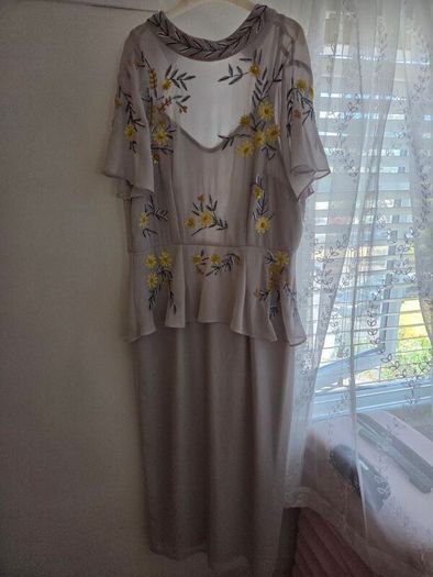Stylish grey and lemon flower dress