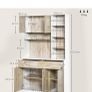 New fully assembled kitchen buffet with hutch features a simple modern design and can be fit into various styles of decorations. It features 6 open compartments for utensils and plates, 2 easy-glide drawers for accessories and 3 enclosed cabinets for kitc Image 2