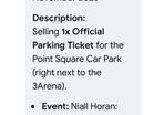 Niall Horan 3Arena Parking