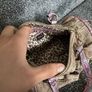 vintage Guess Y2K small monogram bag in a brown and pink glitter colorway. Image 7