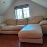 Cream leather couch Image 2