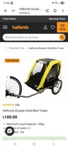 Halfords double child bike trailer