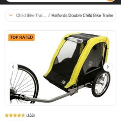 Halfords double child bike trailer