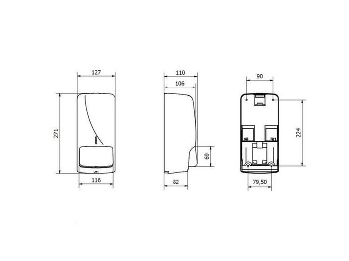 Soap dispenser with a capacity of 0.85 L made of high-gloss steel