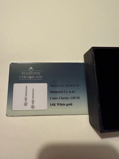 Natural Diamond Hoop Earrings White gold Brand New