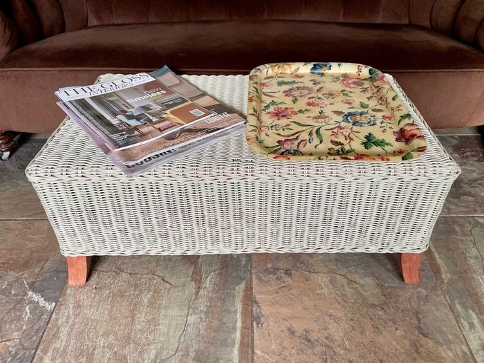 Sturdy Versatile Rattan and Bamboo Low Bench