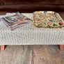 Sturdy Versatile Rattan and Bamboo Low Bench Image 2
