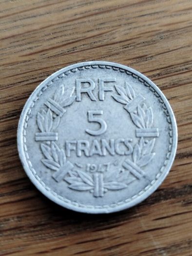 "1947 French 5 Francs Coin - Marianne - Historical French Currency"