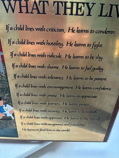 Children Learn What They Live- Brass Frame