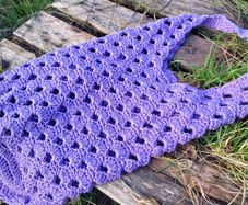 Handmade cotton crochet tote bag - lilac violet, shopping bag, woven shopper bag