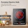 Portable Ceramic Hob 2000W, Pulg in Electric Ceramic Hob, Single Electric Hob with 4-Hour Timer, 10 Power Levels, Safety Lock & Sensor Touch, Residual heat Remind, 220V-240V Image 3