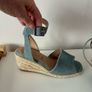 New Wide Fit Denim Wedge Sandals Image 2