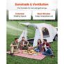 Inflatable SUV Tent with Awning, 2.44 x 2.04m 3-Season SUV Tailgate Tent with Ventilated Doors & Mesh Window, PU2000mm Waterproof Car Rear Hatch Tents for Outdoor Camping - Air Pump Included Image 6