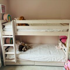 Flexa Bunk Bed - Bunk Bed 154 Cm With Pull-out Drawer, Ladder And Safety Rail, 90 X 200 Cm, White
