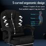 Massage Office Chair for Home Office, Desk Chair 77 cm High Back 150 degree Recliner Tilt Function Padded Swivel Fabric, Black Image 7