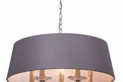 Stylo 5 light pendant polished nickel with grey shade